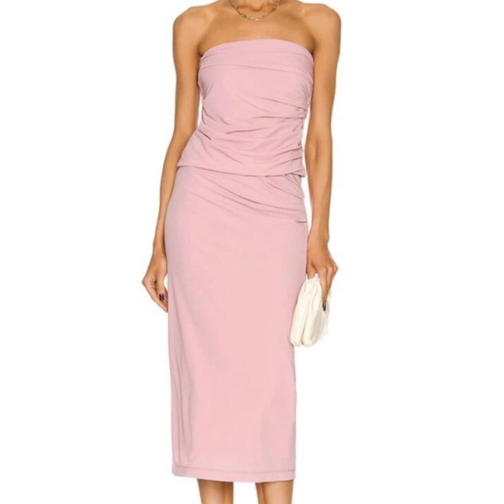 Helmut Lang For Fwrd Twist Midi Skirt & Top Dusty Pink Set Size M